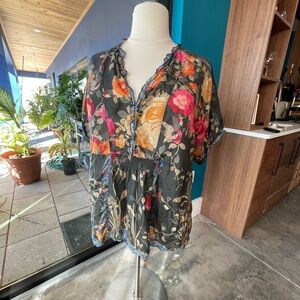 Johnny Was Multicolor Floral Top